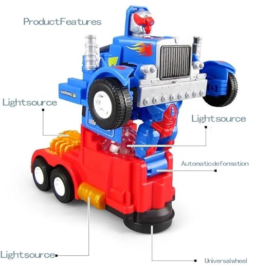 Transforming Track Robot Car for Kids Deform Car 2-in-1 Toy with Bump & Go Action, 3D Lights, Music