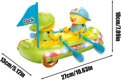 New Duck Boat Musical Bump & Go Action Toy With Lights Music For Boys Girls Birthday Christmas Gift