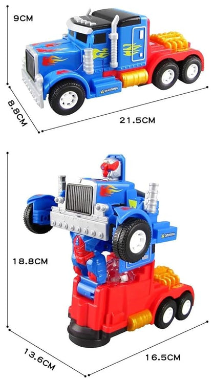 Transforming Track Robot Car for Kids Deform Car 2-in-1 Toy with Bump & Go Action, 3D Lights, Music