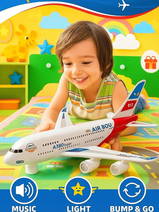 Kids Airbus A380 Airplane Musical Aircraft Kids Toy with Light & Music