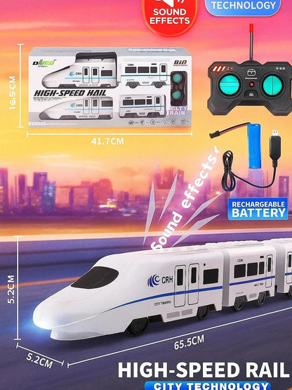 Electric RC Train Roller Coaster 4 Sets Rechargeable Power Train Toy Kids Train Toy with light and sound