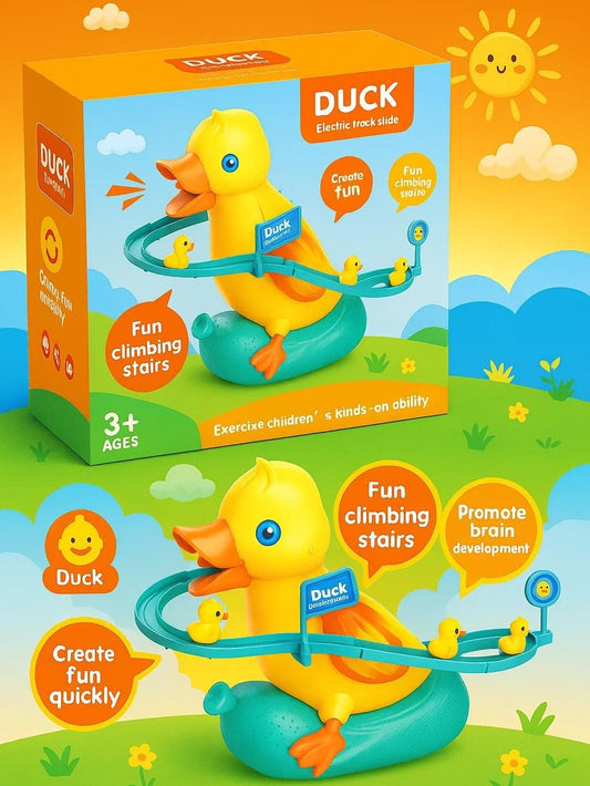 Duck Track Roller Coaster Mini duck climbing stairs toy roller