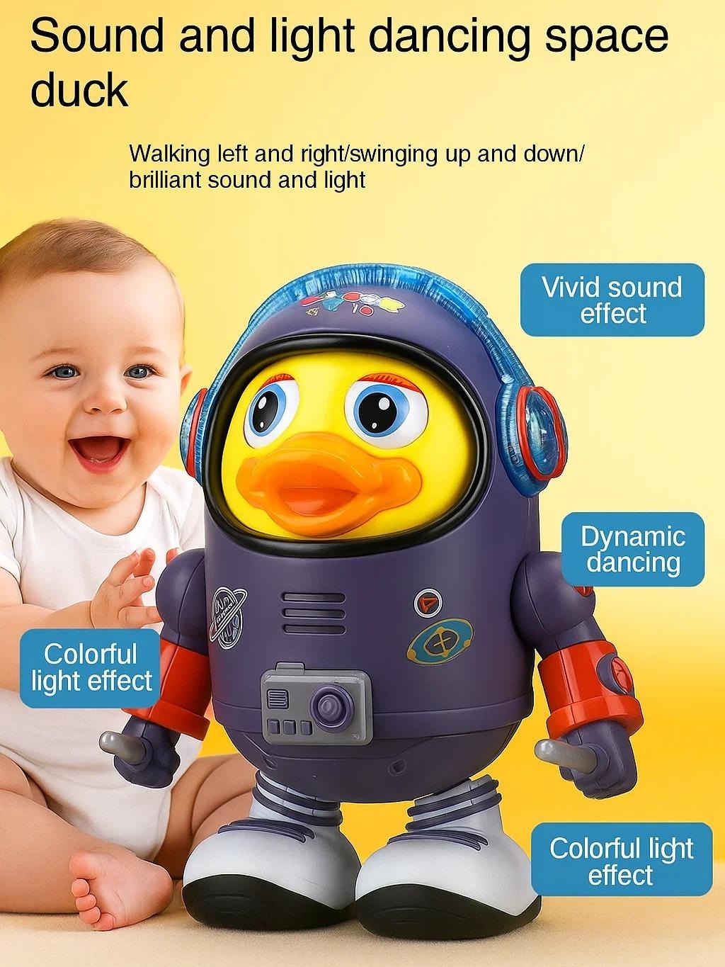Space Dancing Duck Robot Toy with Light Music