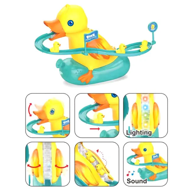Duck Track Roller Coaster Mini duck climbing stairs toy roller